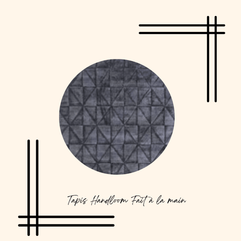 Tapis fait main à motif contemporain gris anthracite réalisé en Tencel avec doublure en coton pour la marque Interior'n co