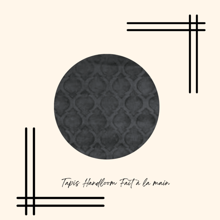 Tapis fait main contemporain Handloom noir motif porte ajourée oriental maroc pour marque Interior'n co